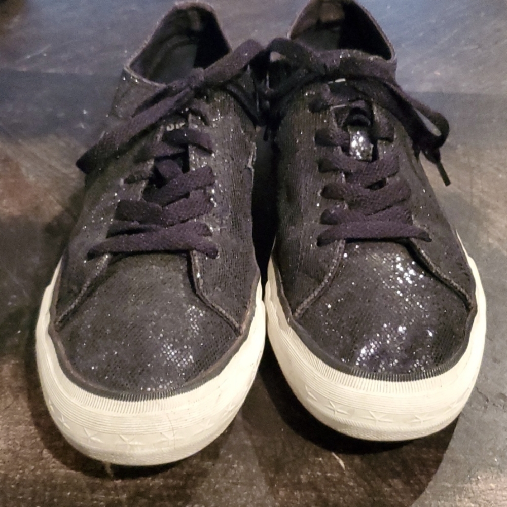 Black Sequin Women's Sneakers